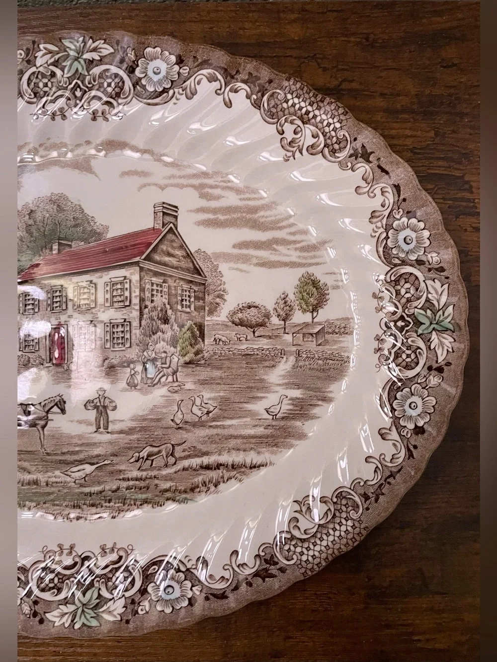 Johnson Brothers Heritage Hall Pennsylvania Fieldstone Oval Serving Platter 12